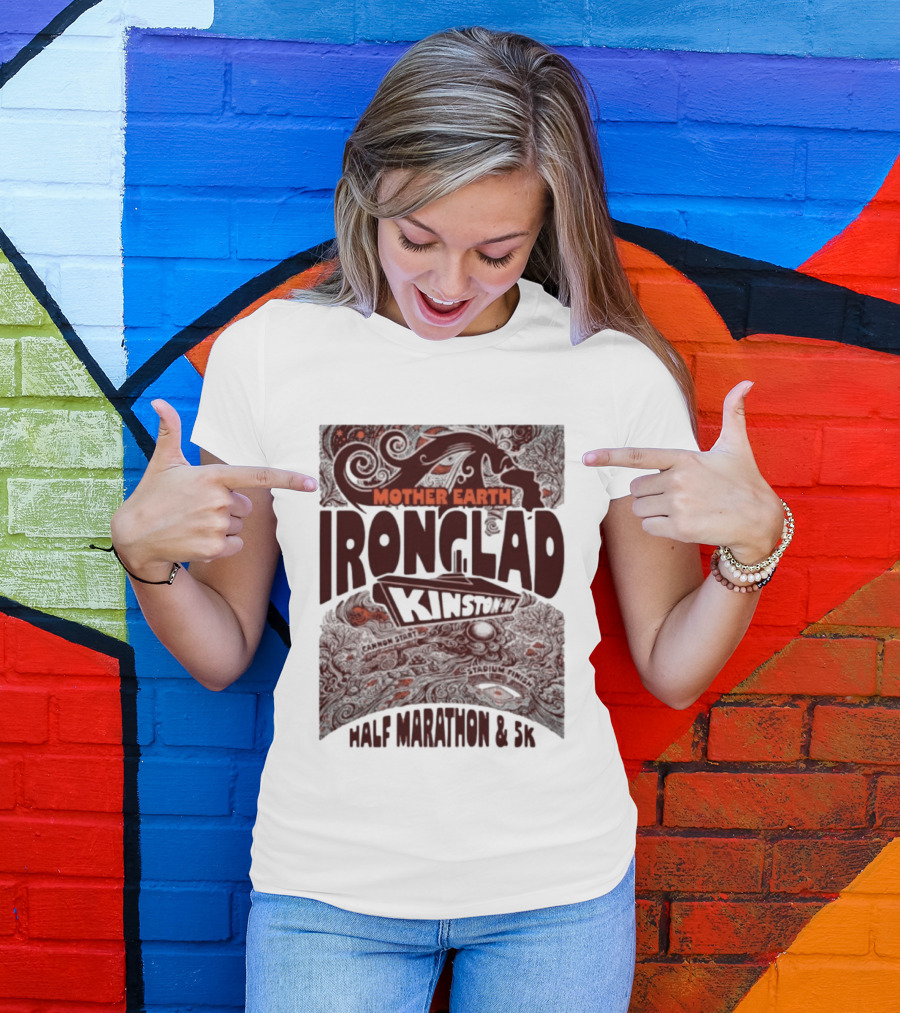 Mother Earth Ironclad Kinston Half Marathon 5K Cannon Start Stadium Finish T-Shirt
