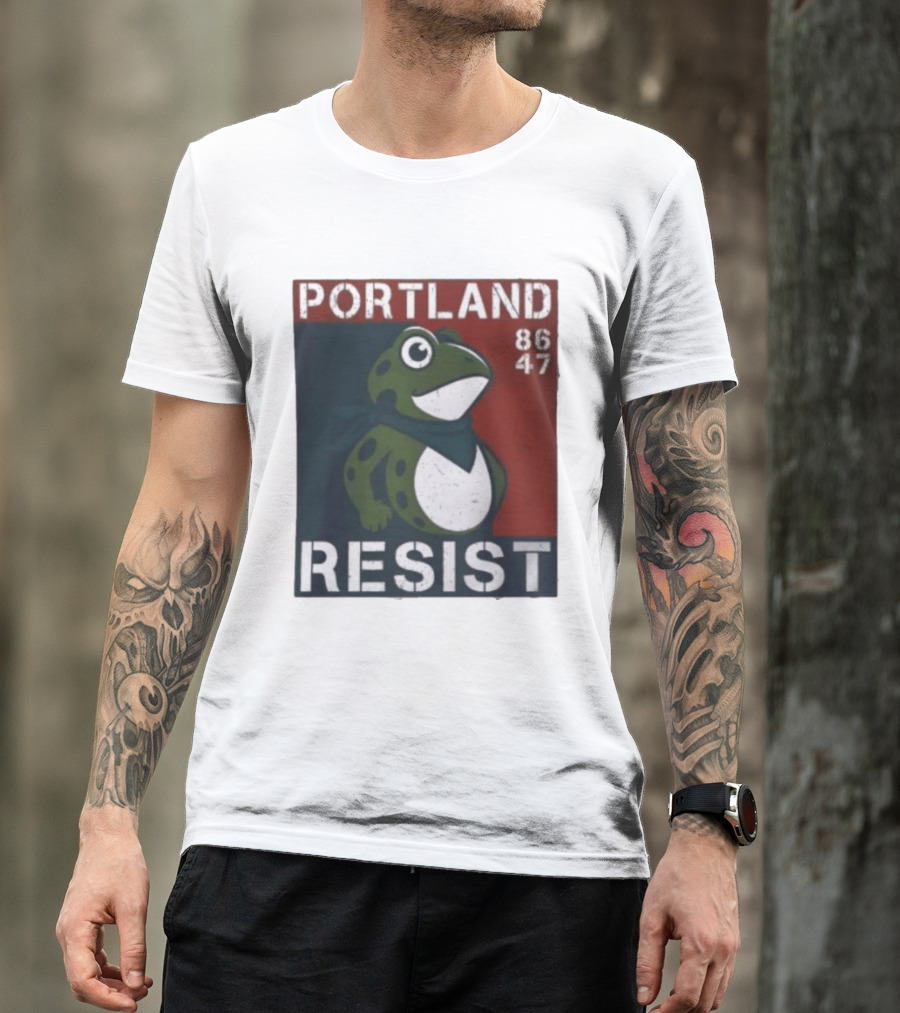 Portland Resist Frog 86 47 Protect The Frogs Trending Men T-Shirt