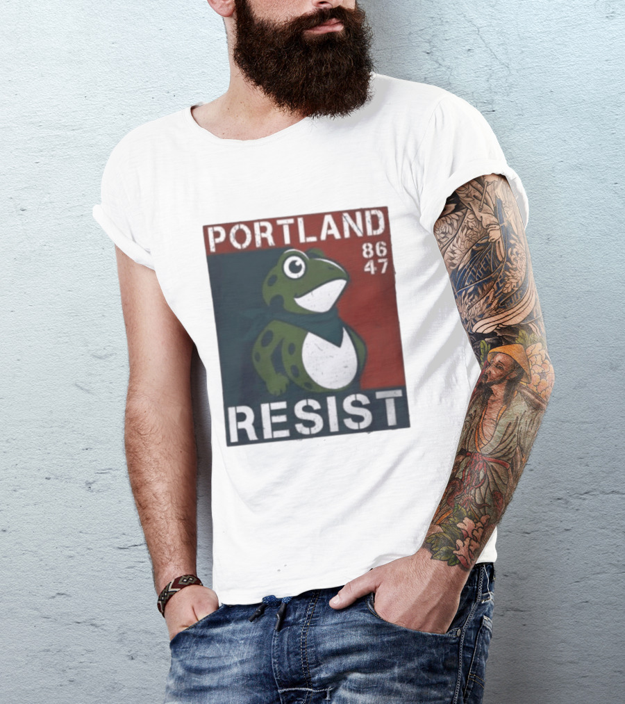 Portland Resist Frog 86 47 Protect The Frogs Trending Men T-Shirt
