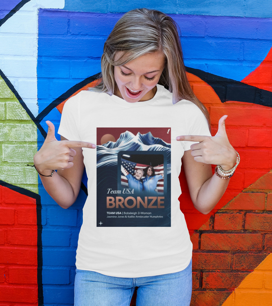 Team USA Bronze Bobsleigh 2 Woman Jasmine Jones Kaillie Armbruster Humphries T-Shirt