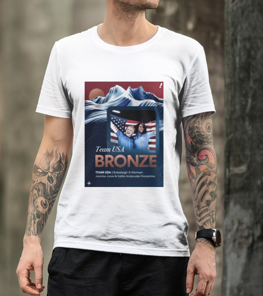 Team USA Bronze Bobsleigh 2 Woman Jasmine Jones Kaillie Armbruster Humphries T-Shirt