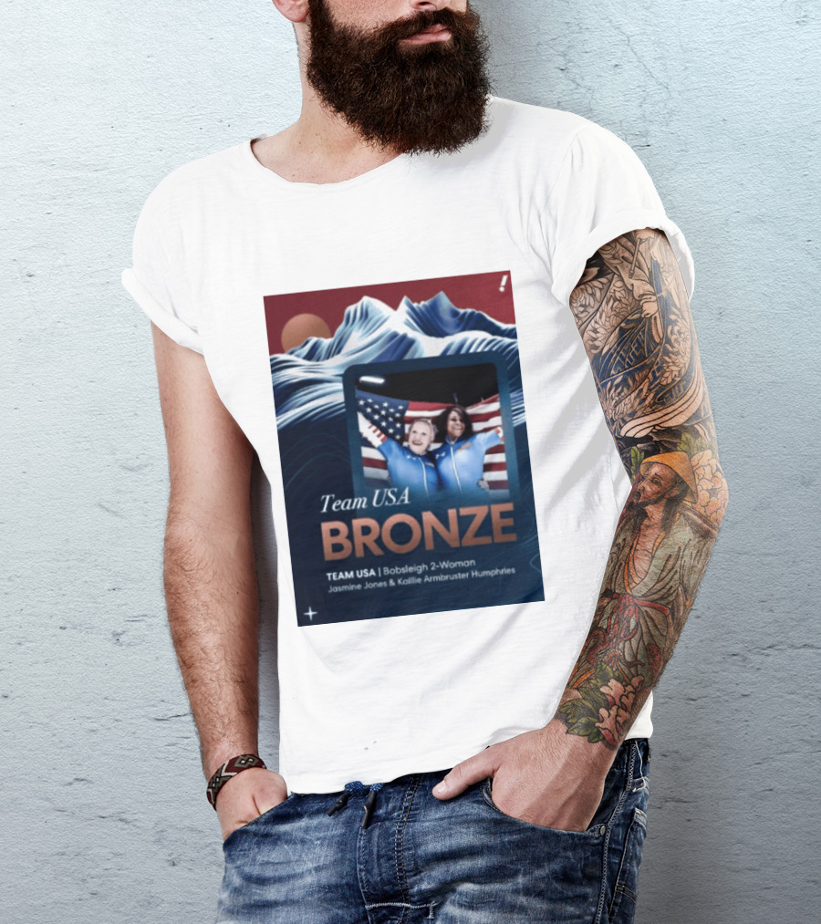 Team USA Bronze Bobsleigh 2 Woman Jasmine Jones Kaillie Armbruster Humphries T-Shirt