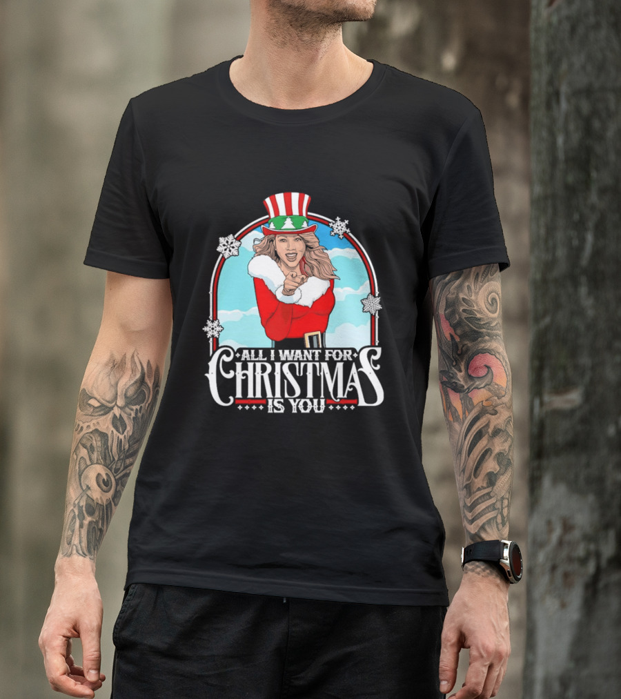 All I Want For Christmas Is You Mariah Carey Santa Christmas Music Holiday T-Shirt