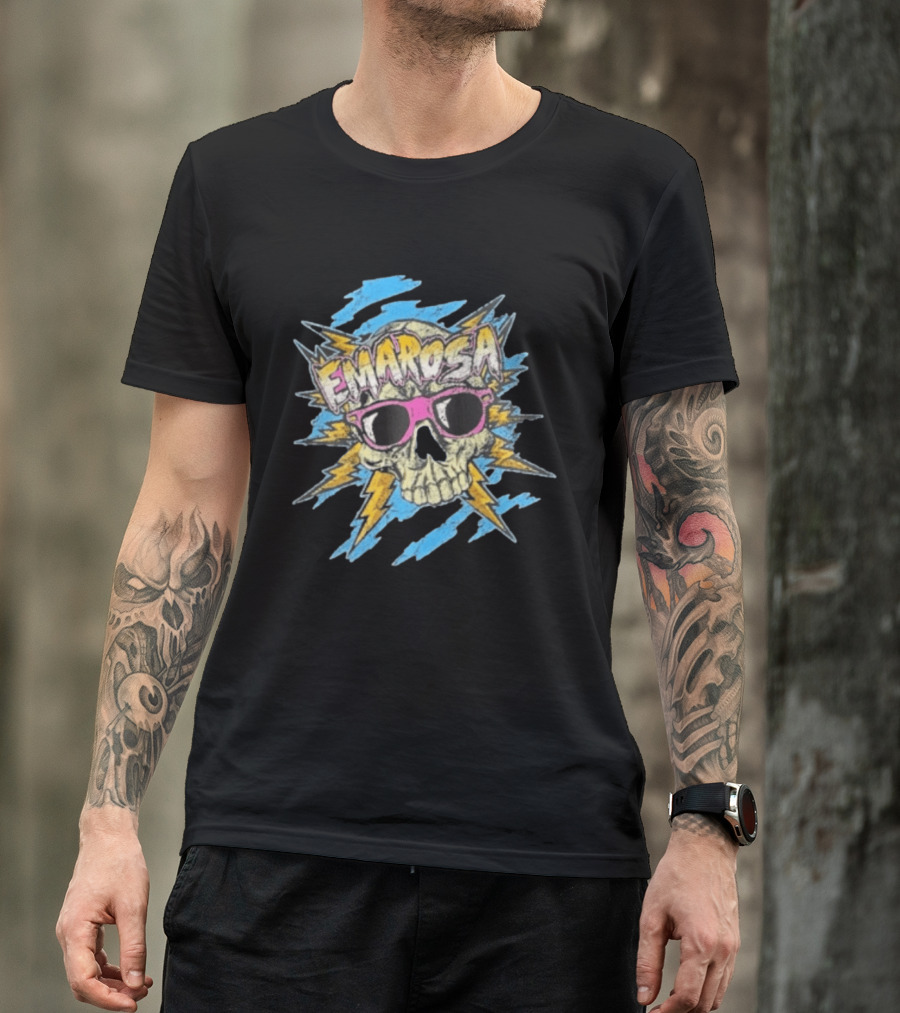 Emarosa Skull With Sunglasses And Lightning Burst T-Shirt