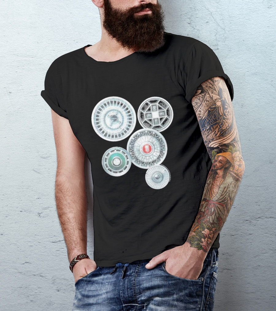 Vintage Ford Hubcaps Collection Classic Car Enthusiast Retro Wheels T-Shirt