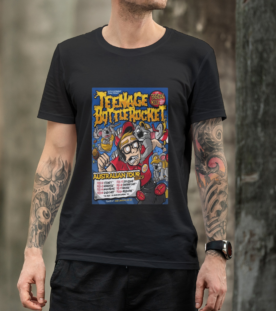 Teenage Bottle Rocket Australian Tour 2024 With Brendan Kelly Dates And Cities T-Shirt