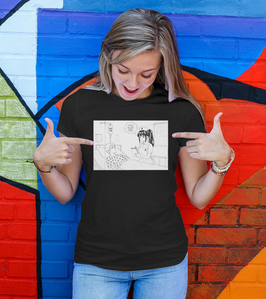 Nurse Manga Style Hospital Scene With Patient And IV Drip T-Shirt