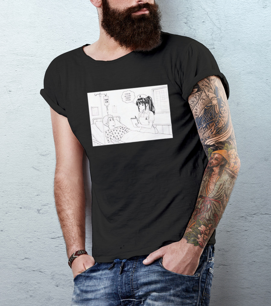 Nurse Manga Style Hospital Scene With Patient And IV Drip T-Shirt
