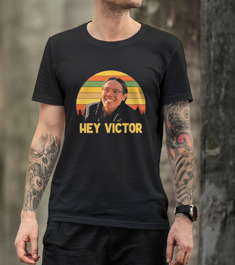Hey Victor Thomas Builds The Fire Smoke Signals Retro Rainbow T-Shirt
