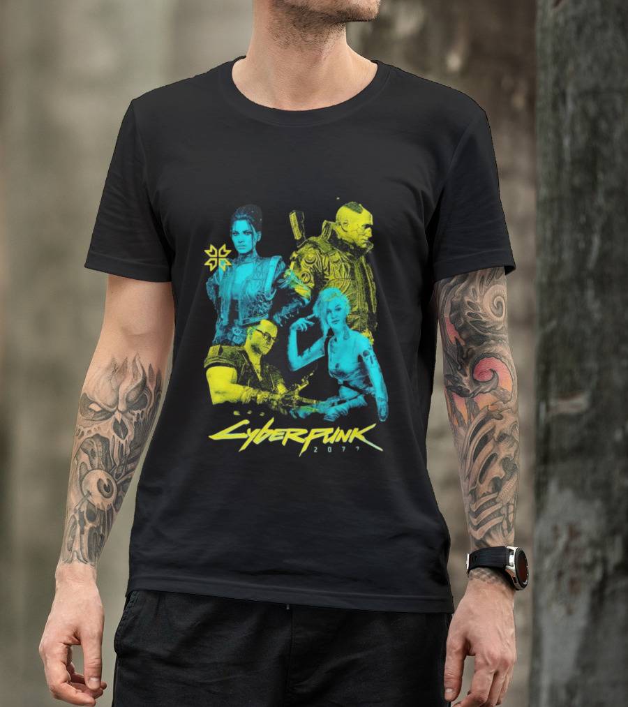 Cyberpunk 2077 Characters And Logo Video Game Merchandise T-Shirt