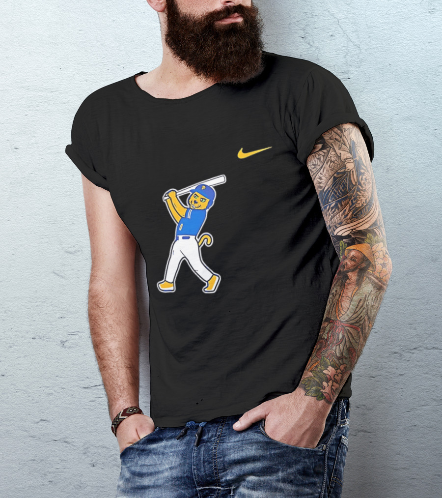 Pittsburgh Panthers Baseball Cartoon Mascot Batter Nike Sportswear T-Shirt