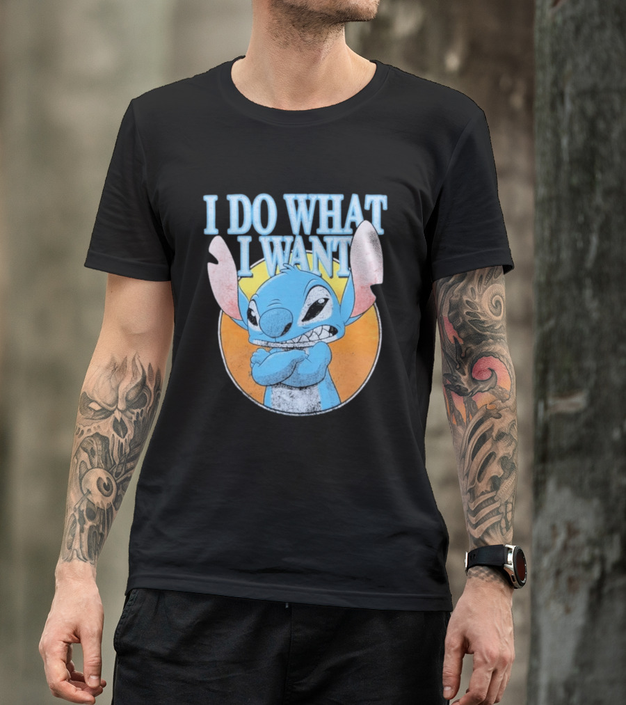 Disney Lilo And Stitch Men's Stitch I Do What I Want Vintage Look T-Shirt