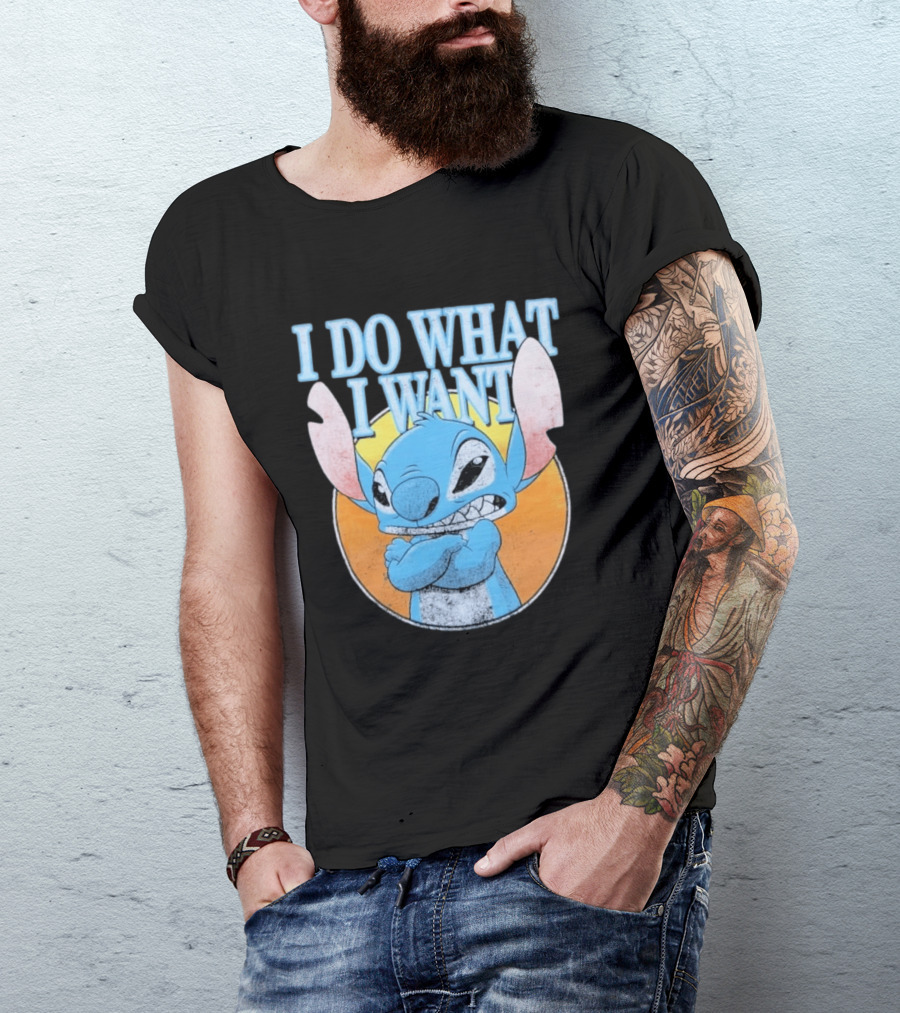 Disney Lilo And Stitch Men's Stitch I Do What I Want Vintage Look T-Shirt