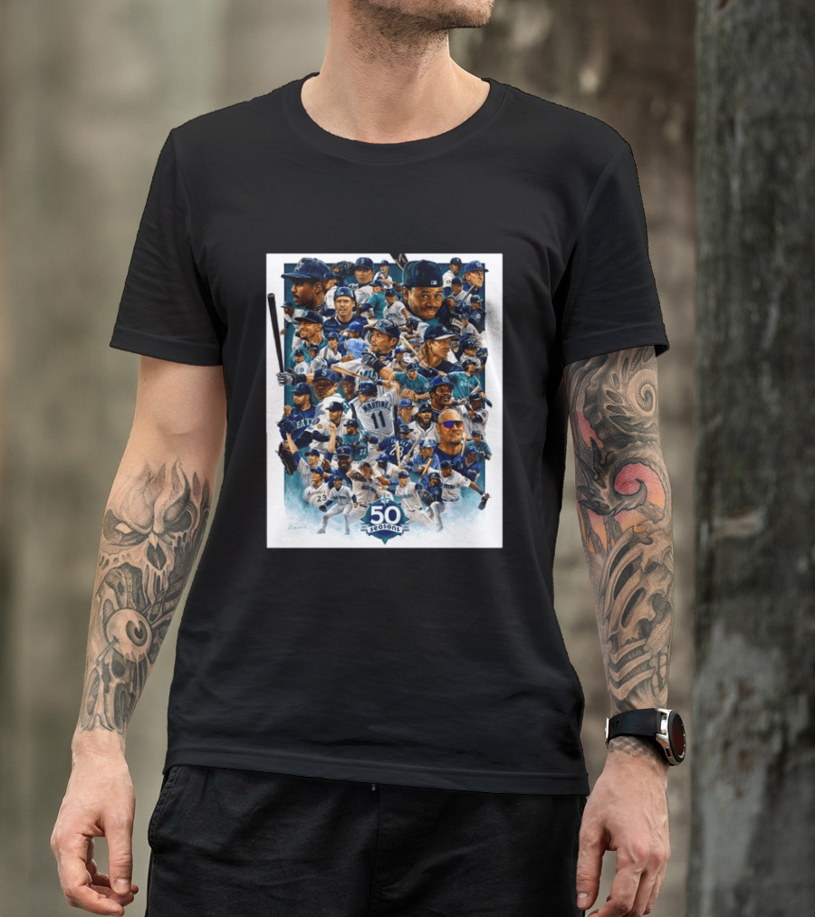 50 Seasons Presenting The Greatest Mariners Players Of All Time T-Shirt