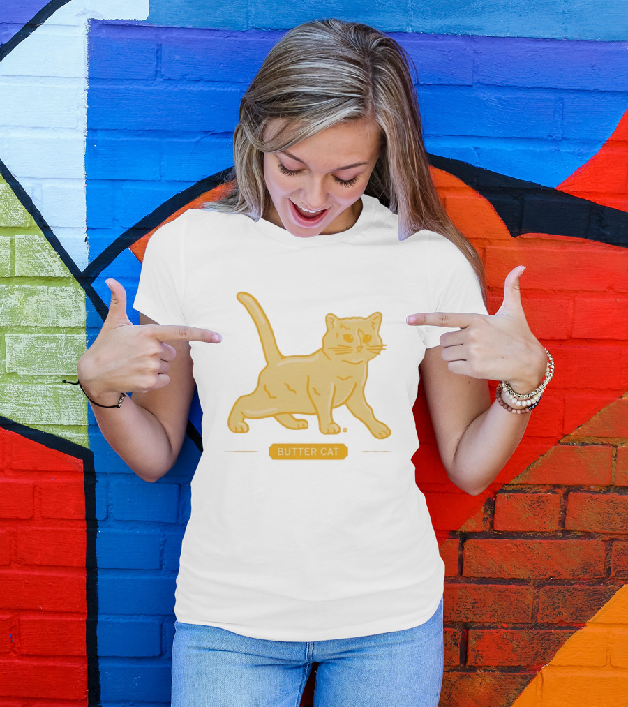 Butter Cat Animal Kitten Playful T-Shirt