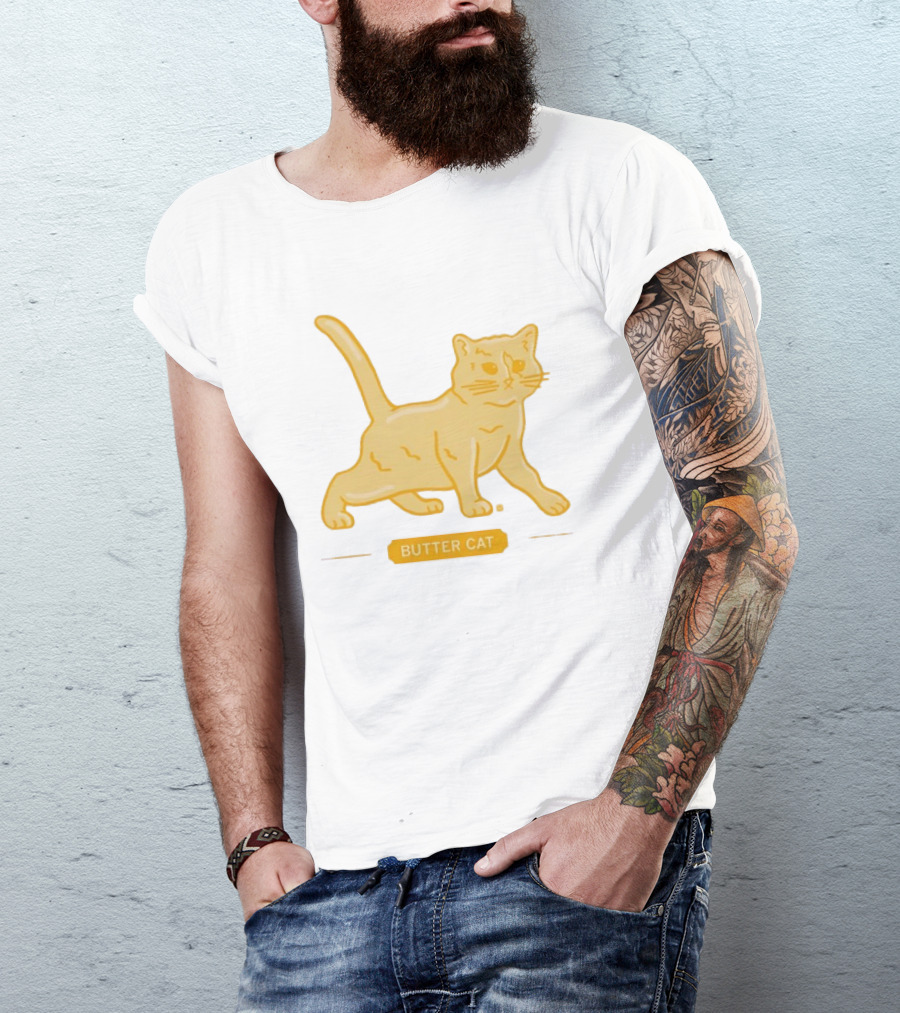 Butter Cat Animal Kitten Playful T-Shirt