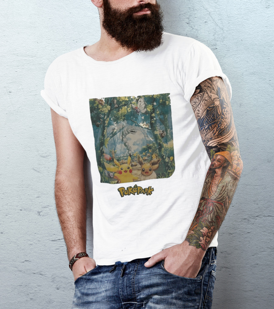 Pikachu Eevee PokéPark Kanto Forest Onix Butterfree Scene T-Shirt