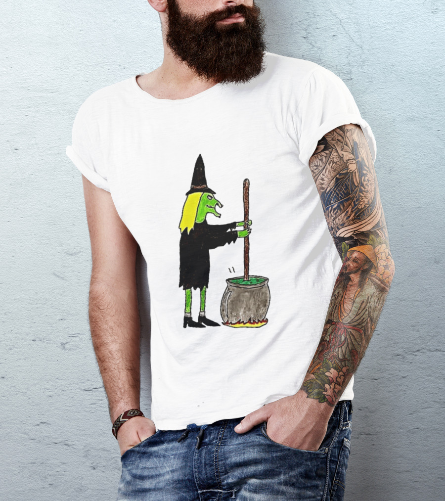 Witch Stirring Cauldron Soup Season Halloween Magic T-Shirt