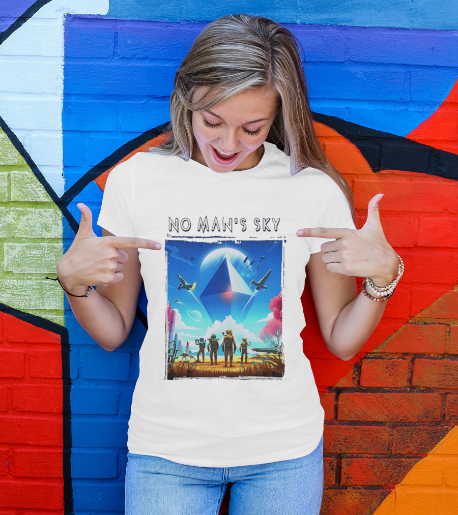No Man's Sky Adventure With Spacecrafts And Explorers T-Shirt