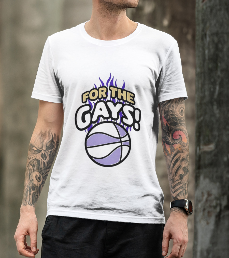 For The Gays Basketball Pride Equality With Flaming Basketball T-Shirt