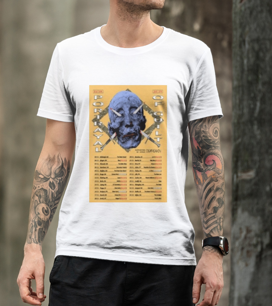 Portrayal Of Guilt Europe Tour 2025 Featuring Deafheaven Dates And Locations T-Shirt