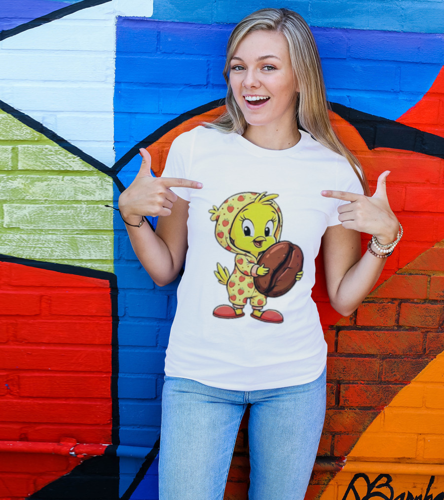 Tweety Coffee I Haven't Lost My Mind Half Of It Just Wandered Off Pajamas With Strawberry Onesie And Coffee Bean T-Shirt