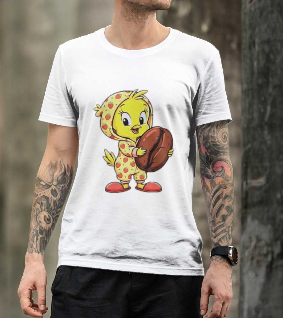 Tweety Coffee I Haven't Lost My Mind Half Of It Just Wandered Off Pajamas With Strawberry Onesie And Coffee Bean T-Shirt