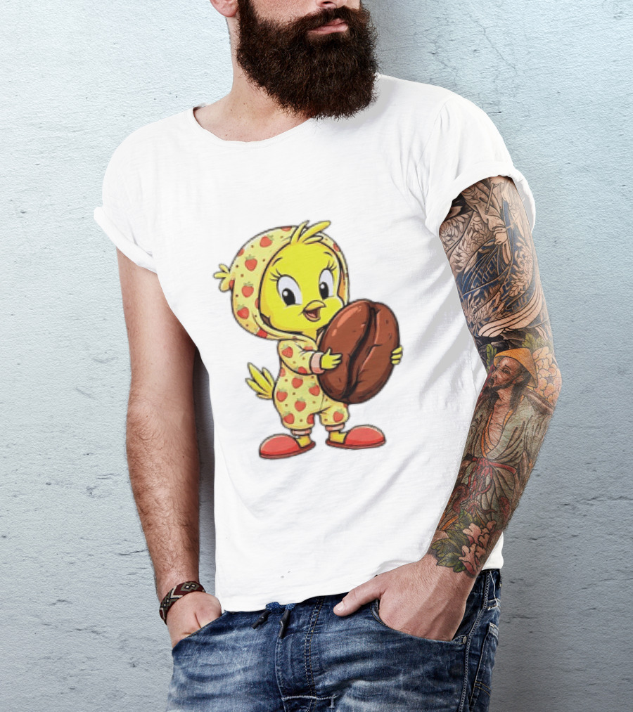 Tweety Coffee I Haven't Lost My Mind Half Of It Just Wandered Off Pajamas With Strawberry Onesie And Coffee Bean T-Shirt