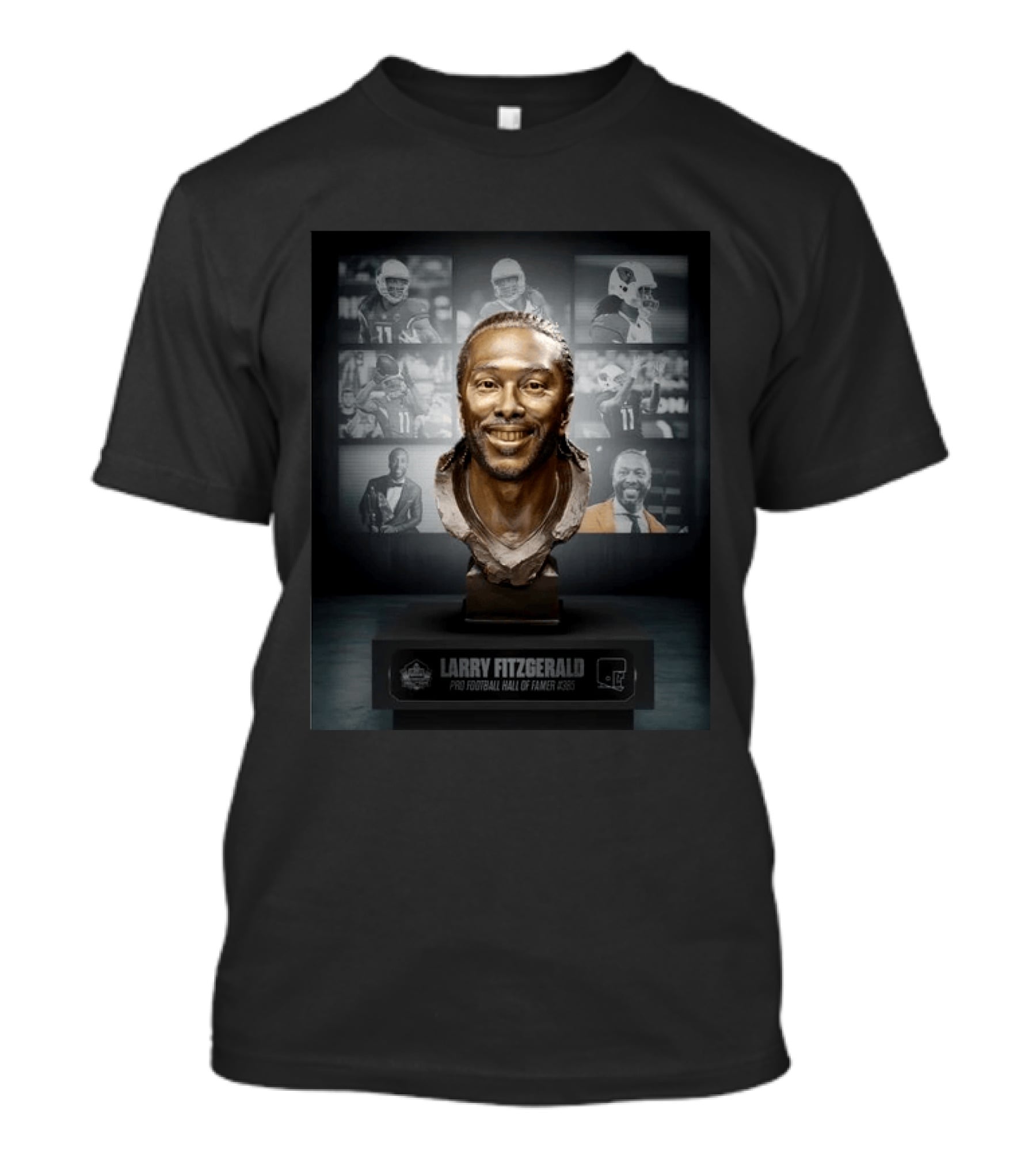 Larry Fitzgerald Pro Football Hall Of Famer #385 Bust NFL Highlights T-Shirt