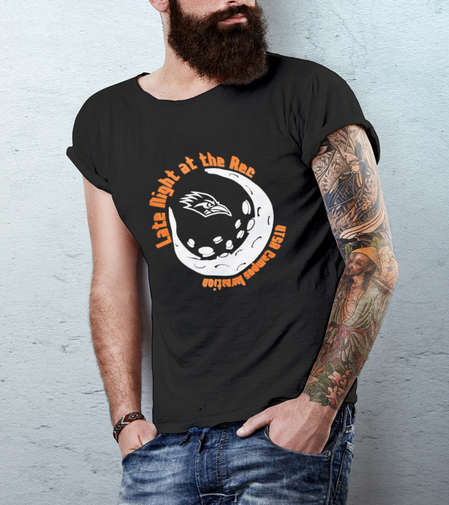 Late Night At The Rec UTSA Roadrunners Campus Recreation Moon T-Shirt