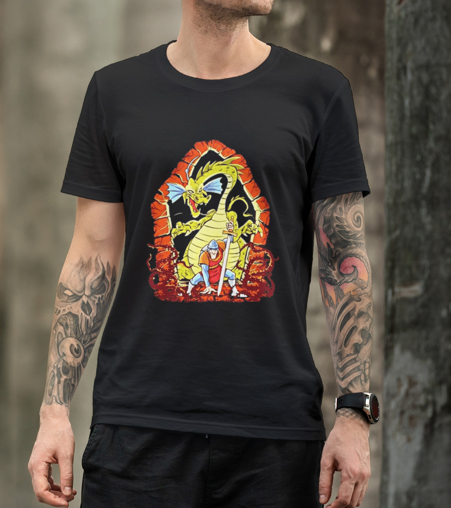 Dirk The Daring Dragon Lair Knights Sword Battle Fantasy Quest Video Game Adventure T-Shirt