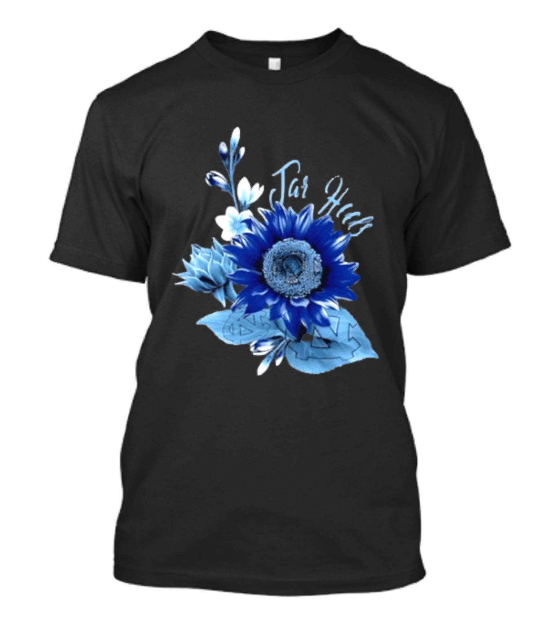 North Carolina Tar Heels Sunflower Floral Football T-Shirt