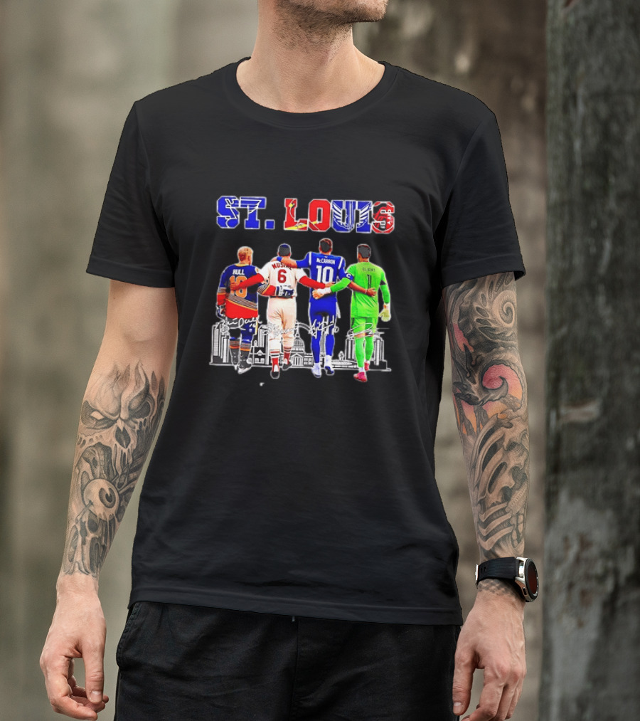 St Louis Hull Musial McCarron Berube Sports Team Players United Iconic City Skyline T-Shirt
