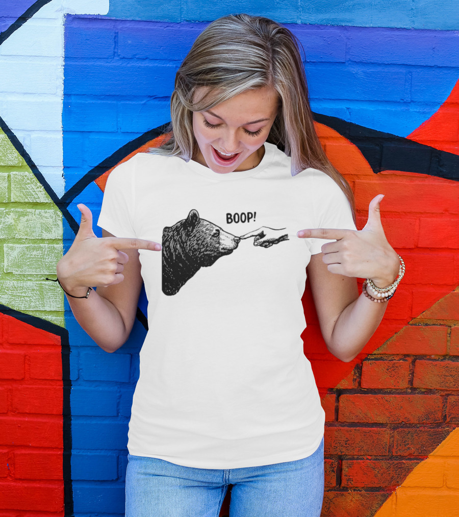 Bear Boop Finger Touching Nose T-Shirt