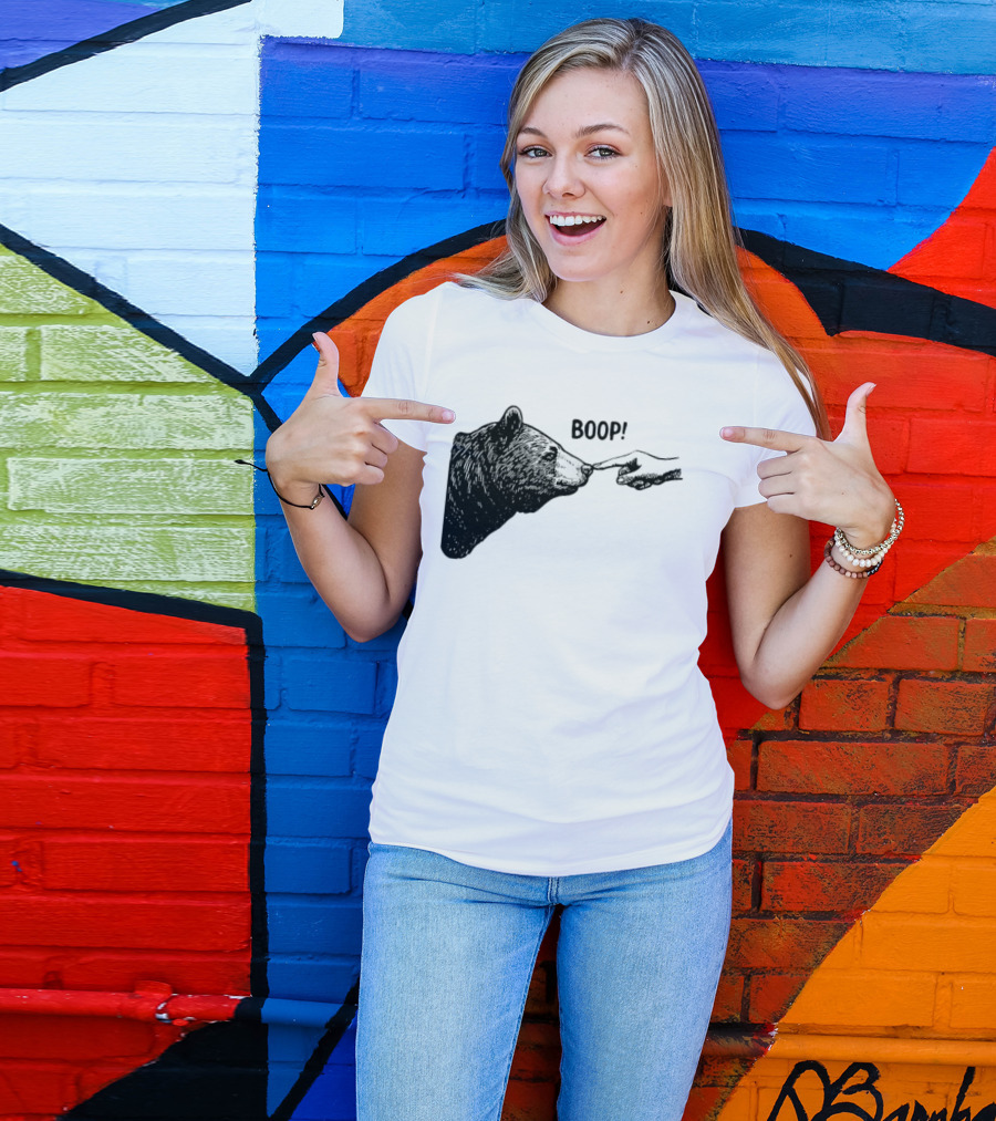 Bear Boop Finger Touching Nose T-Shirt
