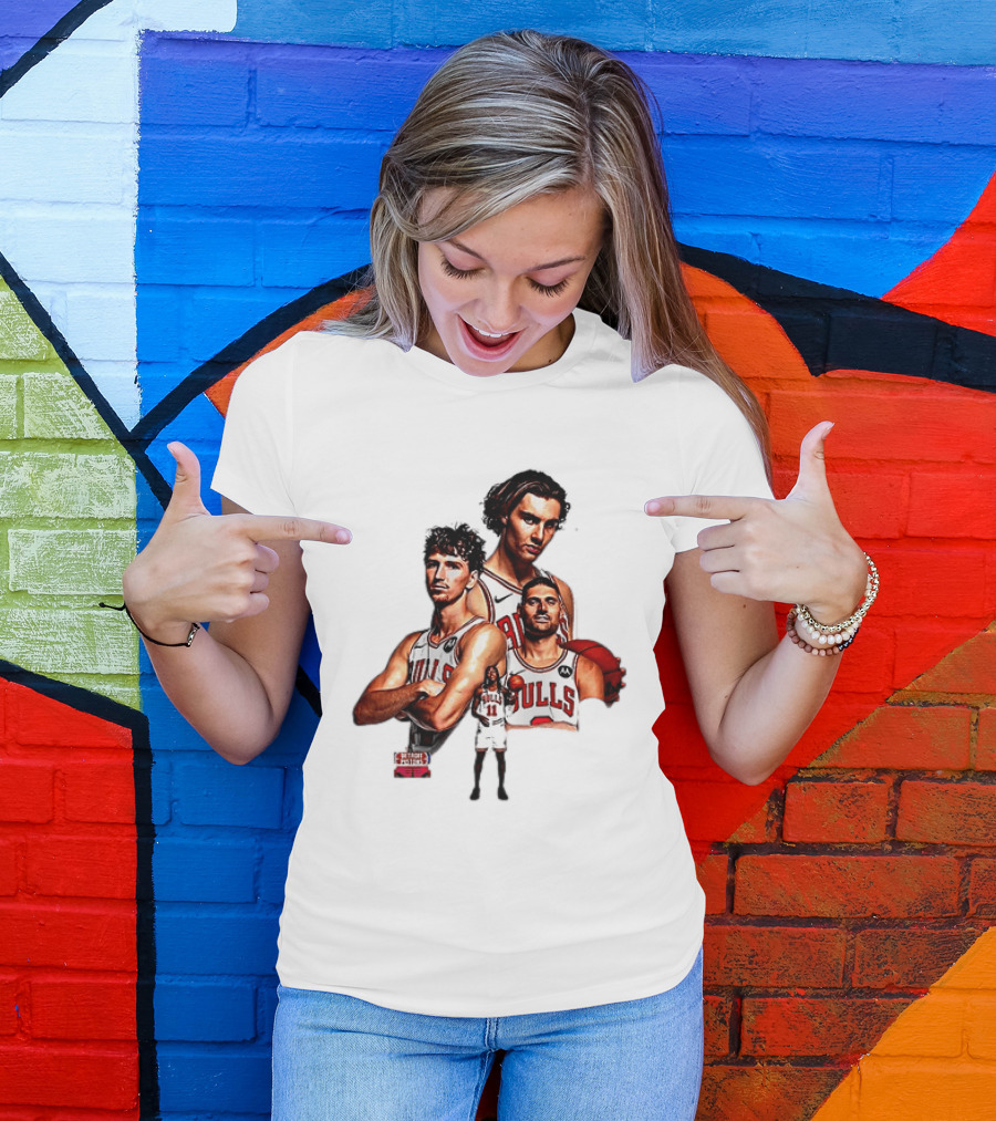 Classic Chicago Bulls NBA 2025 Season Opener Players Montage T-Shirt