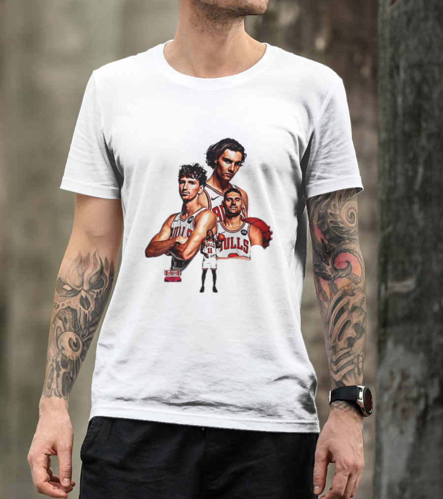 Classic Chicago Bulls NBA 2025 Season Opener Players Montage T-Shirt