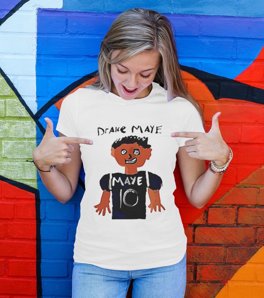 Drake Maye 10 Caricature Drawing New England Patriots T-Shirt