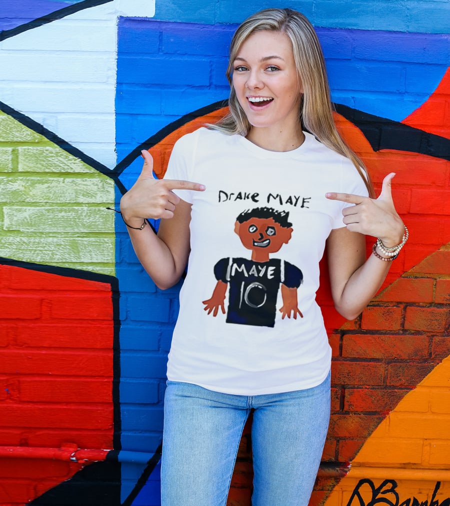 Drake Maye 10 Caricature Drawing New England Patriots T-Shirt