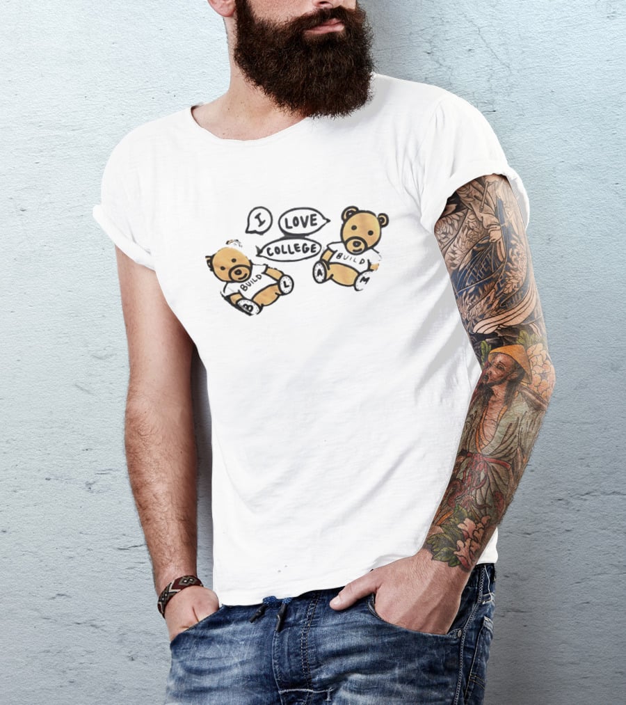I Love College Build Bears Teddy Bear Campus T-Shirt
