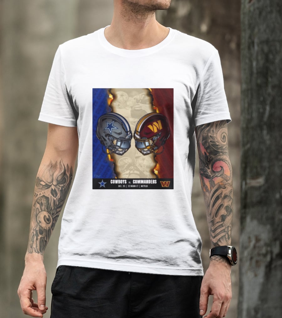Cowboys Vs Commanders December 25 Noon CT Netflix T-Shirt
