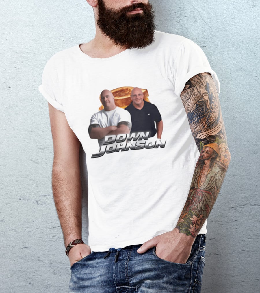 Dwayne Johnson Down Johnson Sandwich Image With Two Bald Men T-Shirt