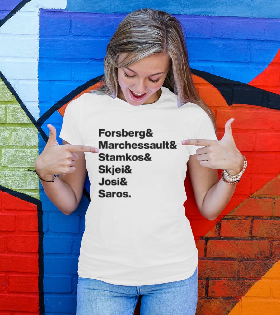 Forsberg Marchessault Stamkos Skjei Josi Saros Roster Names T-Shirt