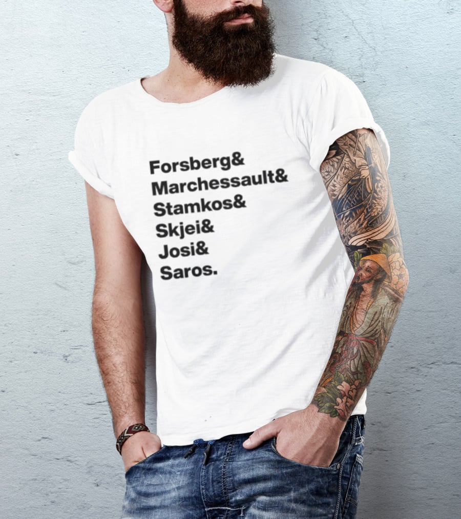 Forsberg Marchessault Stamkos Skjei Josi Saros Roster Names T-Shirt