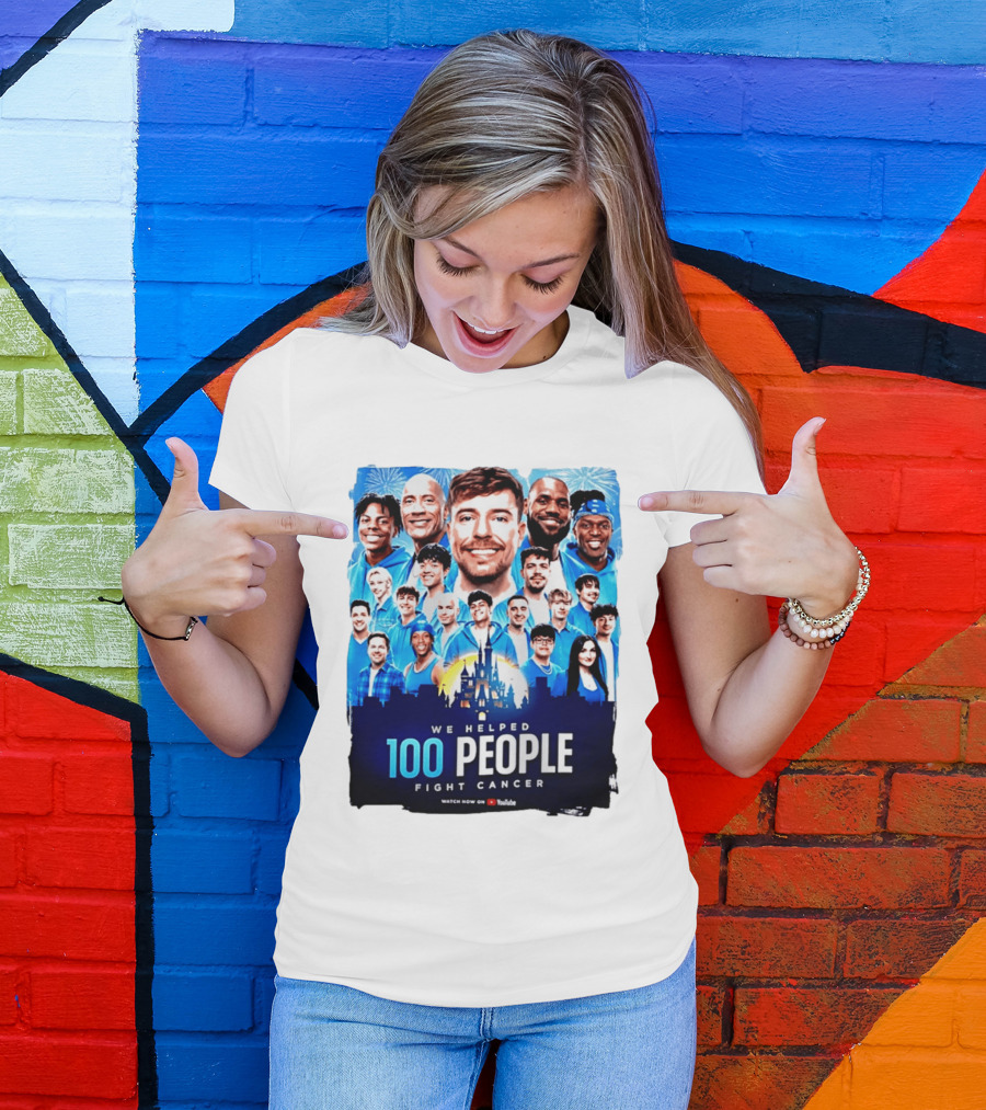 Mrbeast We Helped 100 People Fight Cancer YouTube Video Collaboration T-Shirt