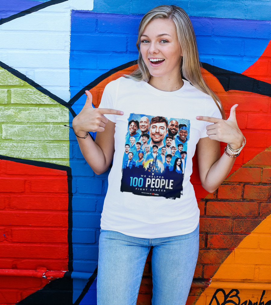 Mrbeast We Helped 100 People Fight Cancer YouTube Video Collaboration T-Shirt