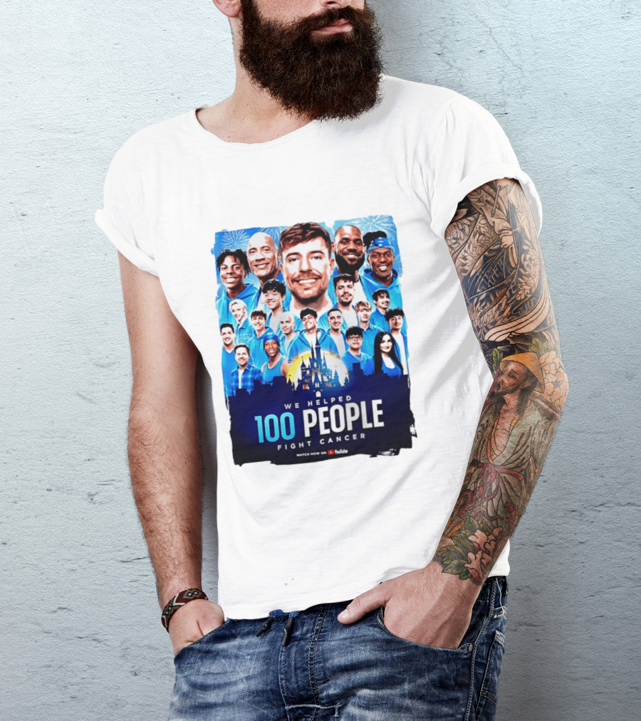 Mrbeast We Helped 100 People Fight Cancer YouTube Video Collaboration T-Shirt