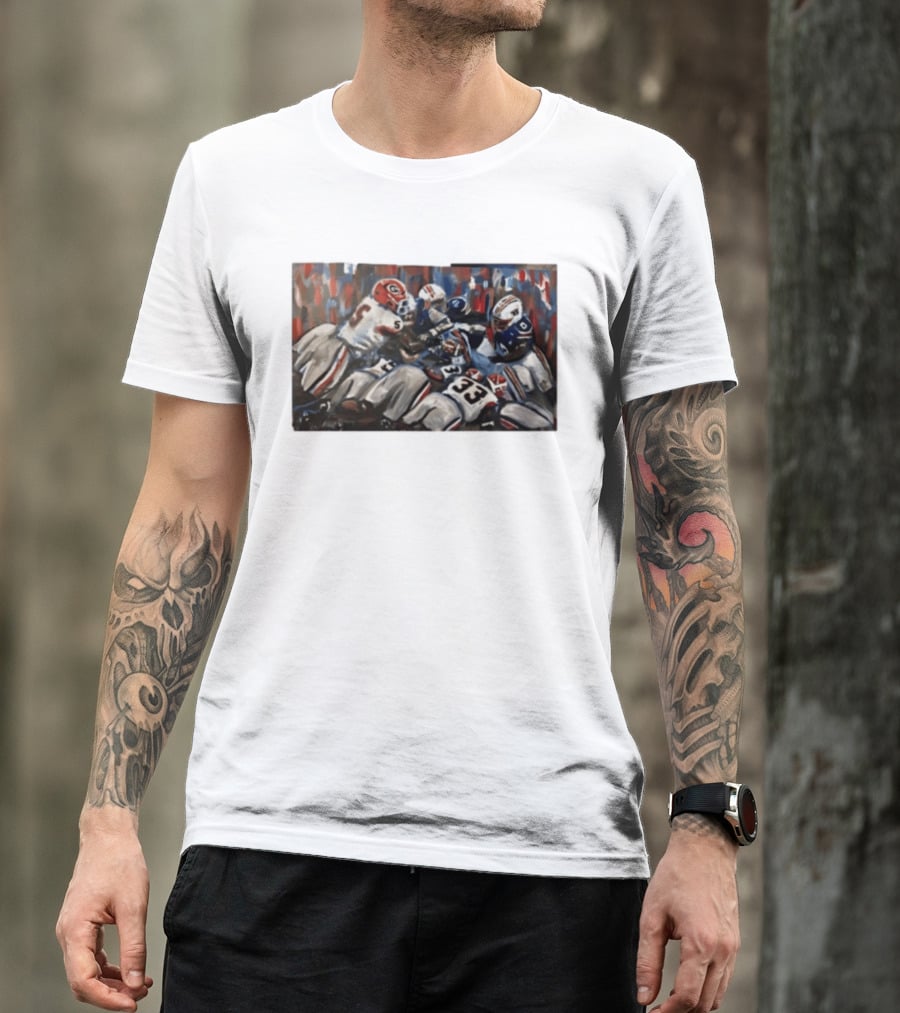 Georgia Bulldogs Auburn Tigers College Football Rivalry Game Day Action T-Shirt