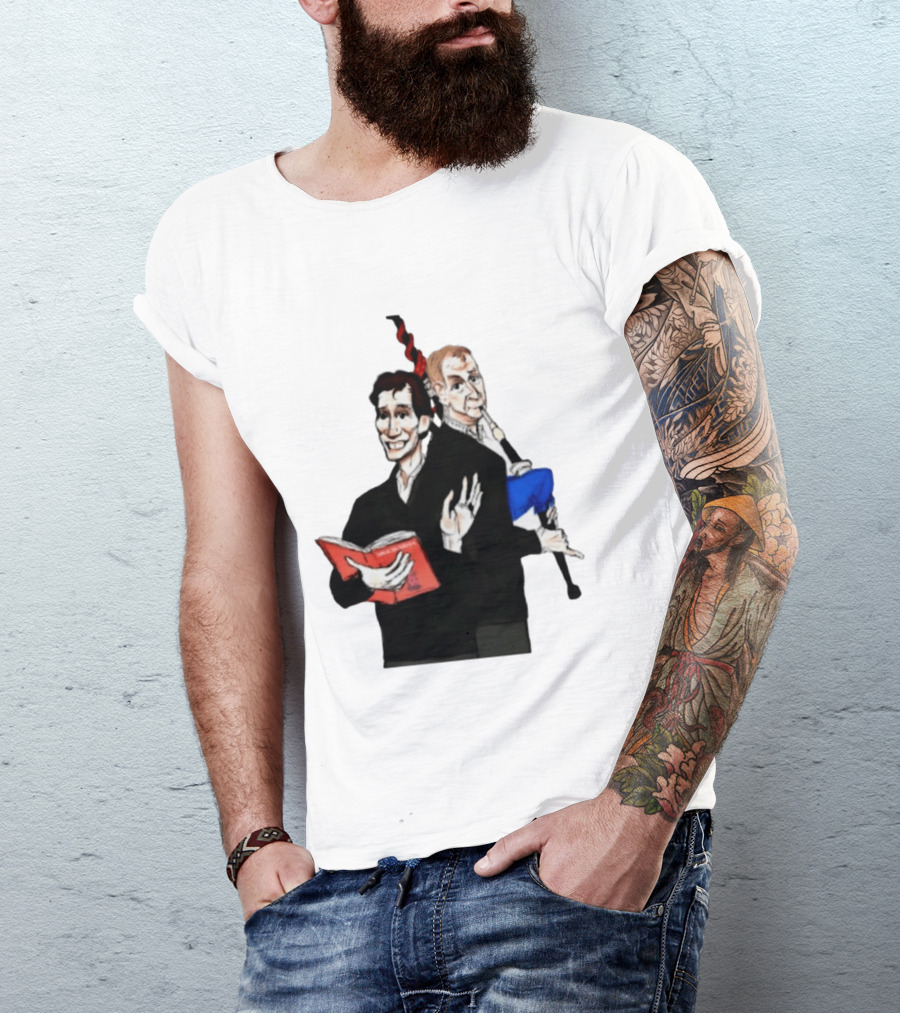 The Rest Is Politics Rory Stewart Red Book Talking Figure Cartoon T-Shirt