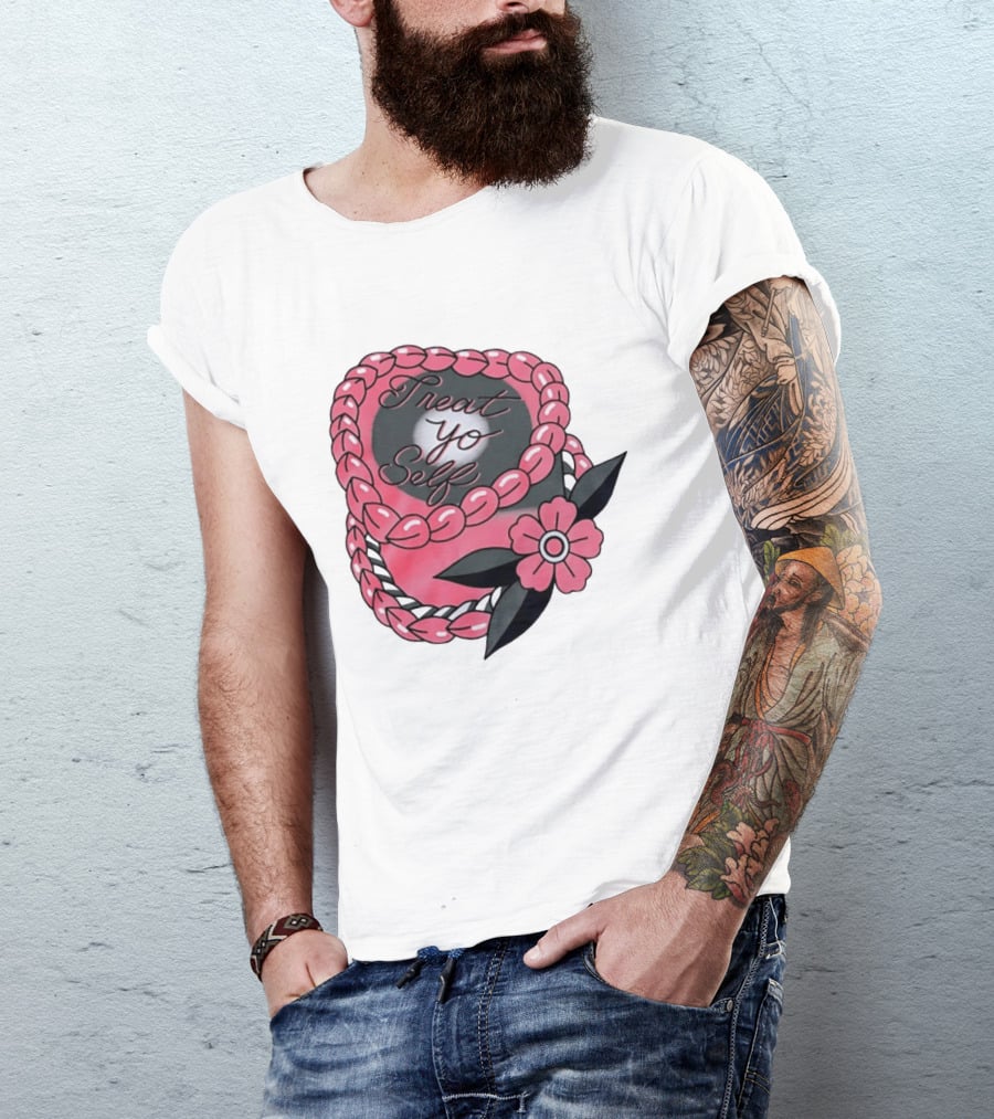 Treat Yo Self Floral Lei Parks And Recreation Pink Flower T-Shirt